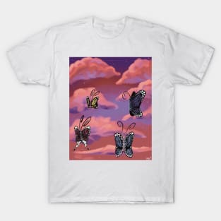 Butterflies in Pink Sunset T-Shirt